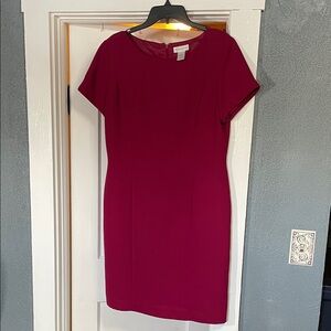 Worthington Wine Short-Sleeve Sheath Midi Dress
